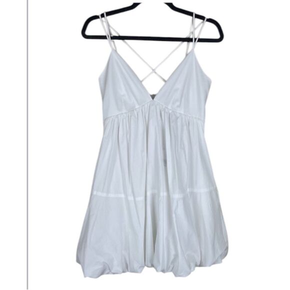 CINQ À SEPT Effie Bubble Hem Minidress In White - Picture 6 of 14